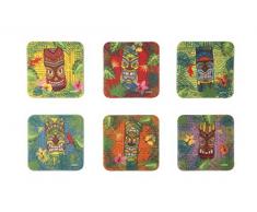 Excelsa Tiki Untersetzer, Polyester, 6 Stück