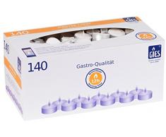 Gies 205-488000-10 Master-Lights, Durchmesser 48 mm, in Metallhülsen, 140er-Karton, Weiss Kerzen, Teelichte