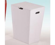 Nicol 1460426 Wäschebox Mona Wäschetonne aus Kunstleder, faltbarer Wäschesammler mit Deckel, Leder, weiß, 33.0 x 42.0 x 57.0 cm