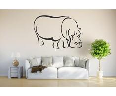 INDIGOS 4051095832126 Wandtattoo / Wandsticker - d274 groÃes afrikanisches Nilpferd Tribal, Vinyl, schwarz, 120 x 81 x 1 cm