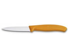 Victorinox Küchenmesser 8 cm Swiss Classic, Extra scharfer Wellenschliff, Ergonomischer Griff, Spülmaschinengeeignet, orange