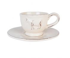 Clayre & Eef TCCKS Kaffeetasse mit Untertasse Ø 15 * 7 cm / 0.2L