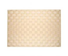 Tischsets aus geflochtenem Polypropylen, Kunststoff, plastik, beige, 12Wx17L