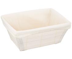 WENKO 21627100 Aufbewahrungskorb Bamboo M Weiß - Badkorb, Bambus, 19.5 x 9 x 15 cm