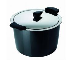 KUHN RIKON 30723 Thermokochgeschirr HOTPAN Kochtopf mit Deckel, schwarz, 5 Liter, 22 cm, dampfgaren, warmhalten, induktionsgeeignet, spülmaschinengeeignet, Edelstahl