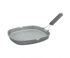 Tognana wi758bcamnf Grill Quadra mit Griff faltbar Mythos, Aluminium, Grau Marble