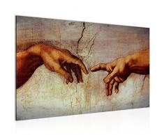 Runa Art Bild Creation of Adam Michelangelo Wandbild Vlies - Leinwand Bilder XXL Format Wandbilder Wohnzimmer Wohnung Deko Kunstdrucke Braun 1 Teilig - Made IN Germany - Fertig zum Aufhängen 700114a