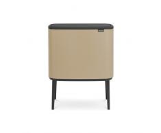 Brabantia BO Touch Bin 36 L Abfalleimer, Metall, Mineral Goldener Strand, 36 Liter