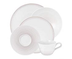 Seltmann Weiden 001.738574 Kombiservice 30-teilig | Serie Life Ammonit | Set beinhaltet je 6 Speiseteller, Suppenteller, Frühstücksteller, Kaffeeober-und Untertassen, Hartporzellan, Braun