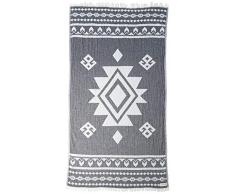 Bersuse Handloom Türkisches Handtuch, 100% Baumwolle, zweilagig, 94 x 178 cm, Schwarz