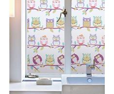 Klemmfix Selbstklebend ohne Klebstoff, Fensterfolie 2D Statisch Folie Milchglasfolie Sichtschutzfolie Anti-UV für Privatsphäre Büro Badezimmer Schlafzimmer, P132, 90x200