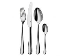 WMF Merit Besteckset, 6 Personen, 24-teilig, eingesetzte Messerklinge, Cromargan protect Edelstahl poliert, glänzend, extrem kratzbeständig, spülmaschinengeeignet