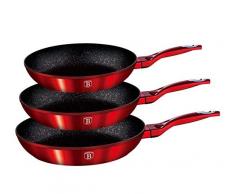 BerlingerHaus Set Pfanne 3 UDS. Burgundy Metallic Touch Line
