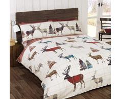 So Weich, Feinbiber Bettwäsche Hirsch Single Bettbezug und Kissenbezug Bett Set Gebürsteter Baumwolle Steppdecke Bezug rot, rot