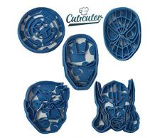 Cuticuter Superhelden Marvel Pack Ausstechform, Blau, 16 x 14 x 1.5 cm, 5 Stück