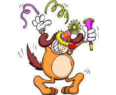 Indigos 4051719870855 Wandtattoo ME284 Clown Hund 60 x 51 cm