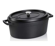 Kela 12434 Bräter oval Minero Gusseisen schwarz 10,00l, 10 liters
