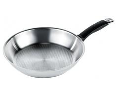 KUHN RIKON 31218 Bratpfanne Edelstahl unbeschichtet Silver Star 28cm Pfanne mit Waffelboden (auch für Induktion)