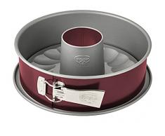Dr. Oetker Springform Ø 28 cm mit Flachboden, Backform mit extra hohem Rand, runde Kuchenform mit zweifarbiger Antihaftbeschichtung (Farbe: grau/rot), Menge: 1 Stück, Stahl