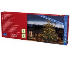 Konstsmide 1015-020 LED Baumkette mit weiße Topbirnen / für Außen (IP44) / VDE geprüft / 24V Außentrafo / One String / 45 warm weiße Dioden / grünes Kabel