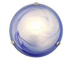 Brilliant Mauritius Wand- und Deckenleuchte, 1x E27 max. 53 W, Metall/Glas, blau 90103/03