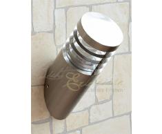Betterlighting BT3413S A WU Außenwandleuchte, E27, silber, 10,12 x 10,12 x 25 cm