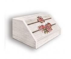 Lupia Brotkasten Rose Shabby, Holz, Muster, 30 x 40 x 20 cm