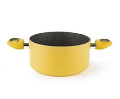 Excelsa Color & Stone Stielkasserolle, Antihaftbeschichtung, 20 cm, Aluminium, Gelb