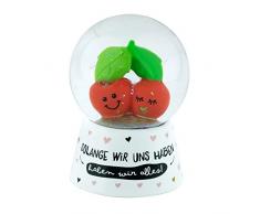 Die Geschenkewelt Happy Life 46273 Traumkugel mit Kirschen-Motiv, Höhe 6,2 cm Schneekugel, Mehrfarbig