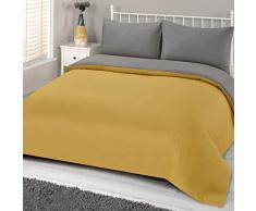 Brentfords Unifarbenes Bettwäsche-Set mit Kissenbezug, Ockergelb grau, Einzelbett