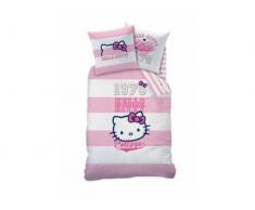 CTI 040722 Bettwäsche Hello Kitty Brittany, Baumwolle Linon, 135 x 200 und 80 x 80 cm