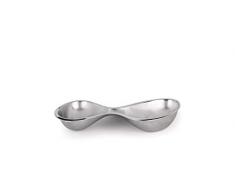 Alessi Schale mit 2 Sektionen, Edelstahl, Silber, 19.7 x 13 x 3.8 cm