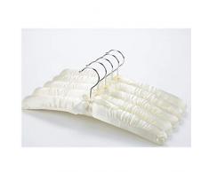 LUXEHOME Kleiderbügel, Satin, gepolstert, elfenbeinfarben, 5 Stück