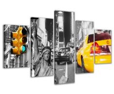 Visario Leinwandbild, gelb schwarz grau Silber weiß