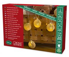 Konstsmide 3191-303 LED Dekolichterkette graue Papierlaternen / für Innen (IP20) / 24V Innentrafo / 12 warm weiße Dioden / transparentes Kabel