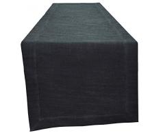 Linen Clubs Slub Tischläufer 16x90 Fancy Slub Runner schwarz