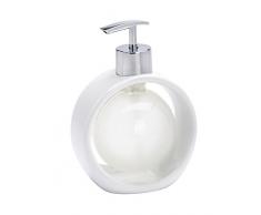 WENKO 21700100 Seifenspender Perl, Flüssigseifen-Spender, Spülmittel-Spender Fassungsvermögen: 0,19 l, Polyresin, 11,5 x 15,5 x 7,5 cm, weiß