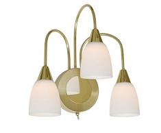 WOFI Wandleuchte, 3-flammig, Serie Casa, 3 x LED, 5 W, Breite 26 cm, Höhe 31.5 cm, Kelvin 2700, Lume