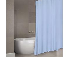 MSV Cotexsa by Premium Anti-Schimmel Textil Duschvorhang - Anti-Bakteriell, waschbar, 100% wasserdicht, mit 12 Duschvorhangringen - Polyester, Uni 180x200cm - Made in Spain - (Blau)