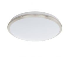 EGLO LED Deckenlampe Manilva, 1 flammige Deckenleuchte, Wandlampe mit Dekoring in Matt-Nickel, Material: Stahl und Kunststoff, Farbe: Nickel matt, weiÃ, Ã: 38,5 cm