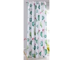 Gardinenbox Vorhang Schal Blickdicht verdeckte Schlaufen Universalband Digitaldruck Kaktus 245x140 (Höhe x Breite cm), 20490ep