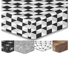 DecoKing Premium 93122 200x220 cm Spannbettlaken Steg 30 cm schwarz weiß Kariertes Muster Spannbetttuch Microfaser Bettwäschegarnituren Black White Hypnosis Collection Mystery 1