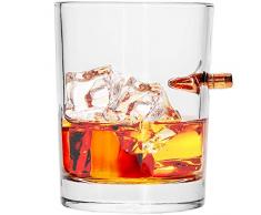 Whiskey Glas mit Einer echten Gewehr Kugel Kal.308 DReal Bullet Whiskey Glass. EIN echter Shot Mundgeblasen. Höhe ca 8,5 cm Durchmesser ca 8 cm, Verpackung kann variieren Made in USAas