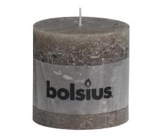 BOLSIUS RUSTIC Stumpenkerze 100 x 100 mm taupe