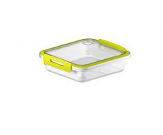 Rotho Memory Frischhaltedose mit Deckel 0.56 l, Kunststoff (BPA-frei), transparent/lime, 0.56 Liter (16 x 15 x 4,7 cm)