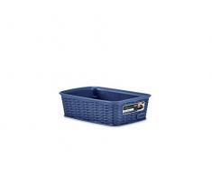 Stefanplast Elegance Korb Rattan, Blau, 20 x 14 x 6 cm