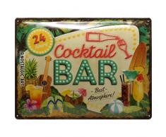 Nostalgic-Art 23264 - Cocktail Bar , Retro Blechschild , Vintage-Schild , Wand-Dekoration , Metall , 30x40 cm