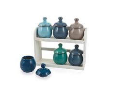 Villa d‘Este Home Tivoli Vorratsdosen mit Stand, Keramik, Mehrfarbig, Einheitsgröße