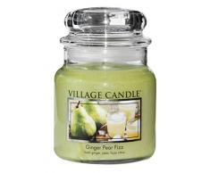 Village Candle Ingwer-Birne Brause Duftkerze im Glas, 454 g, grün, 9.7 x 9.5 cm