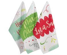 DII Dekoratives Geschirrtuch aus 100% Baumwolle, maschinenwaschbar, für den täglichen Gebrauch in der Küche geeignet, sehr saugfähig, aus Jacquard 3-teiliges Set Winter Wishes